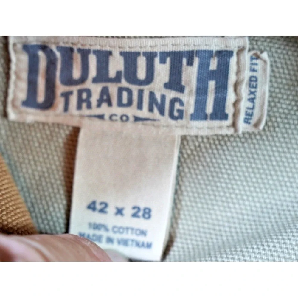 Duluth Trading Cargo Pants Mens 42x28 Relaxed Fit Workwear Heavy Duty Canvas